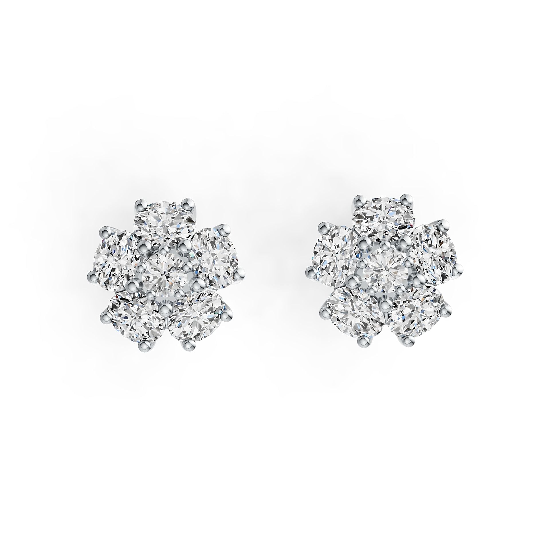Sterling Silver Semi Mount Earrings Setting Oval OV 4X3mm RD 3x3mm DHJ