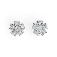 Sterling Silver Semi Mount Earrings Setting Oval OV 4X3mm RD 3x3mm DHJ