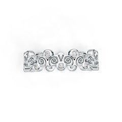 Sterling Silver Art Nouveau Ring with White Topaz or Moissanite Syzjewelry