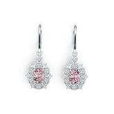 Sterling Silver Semi Mount Earrings Setting Oval OV 7X5mm with White Topaz DHJ