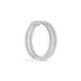 Sterling Silver Hoop Earrings with White Topaz or Moissanite - Syzjewelry