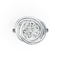 Sterling Silver Semi Mount Ring Setting Round RD 9x9mm Swirl Infinity Design Syzjewelry