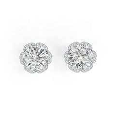 Sterling Silver Semi Mount Earrings Setting Round RD 8x8mm DHJ