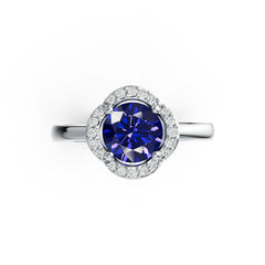 Sterling Silver Semi Mount Ring Setting Round 7X7mm Halo Syzjewelry