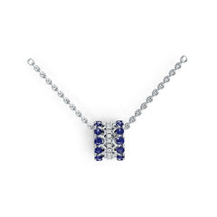 Sterling Silver Circular-Shaped Pendant with White Topaz or Moissanite Syzjewelry
