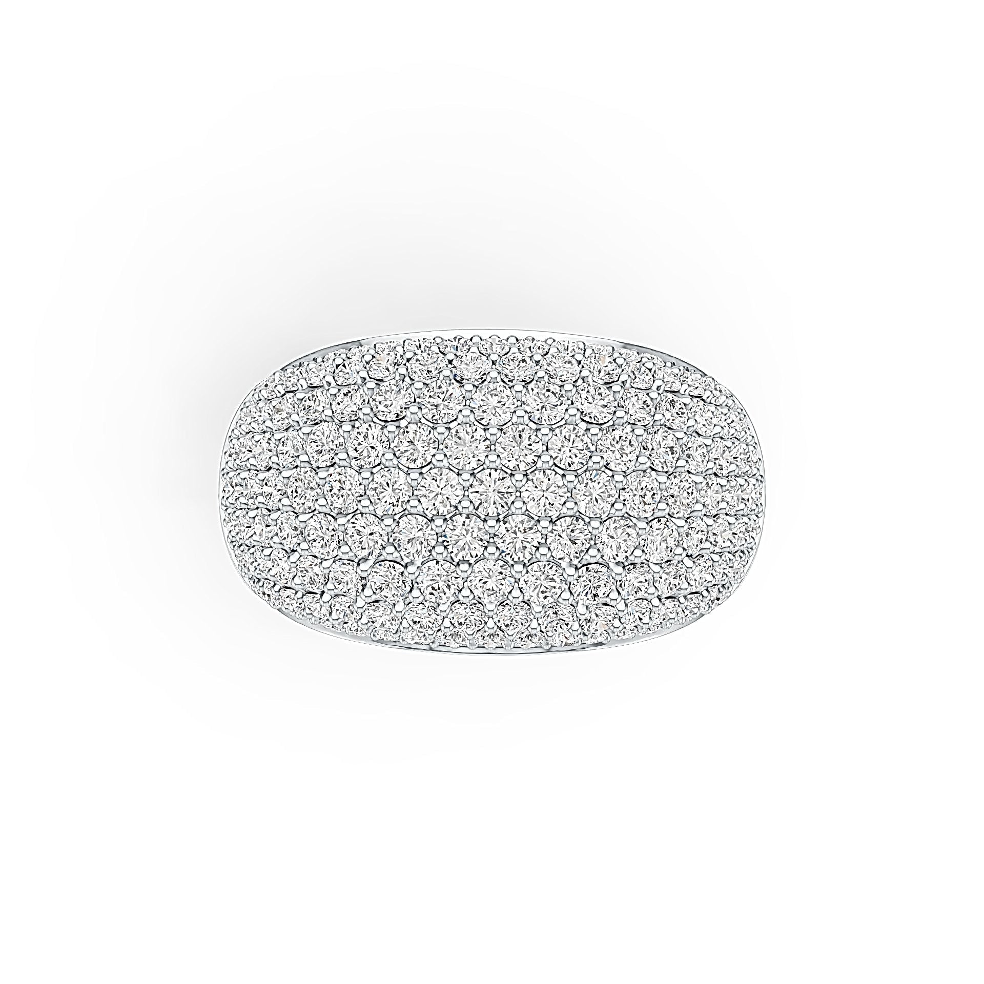 Sterling Silver Pave Dome Ring with White Topaz or Moissanite - Syzjewelry
