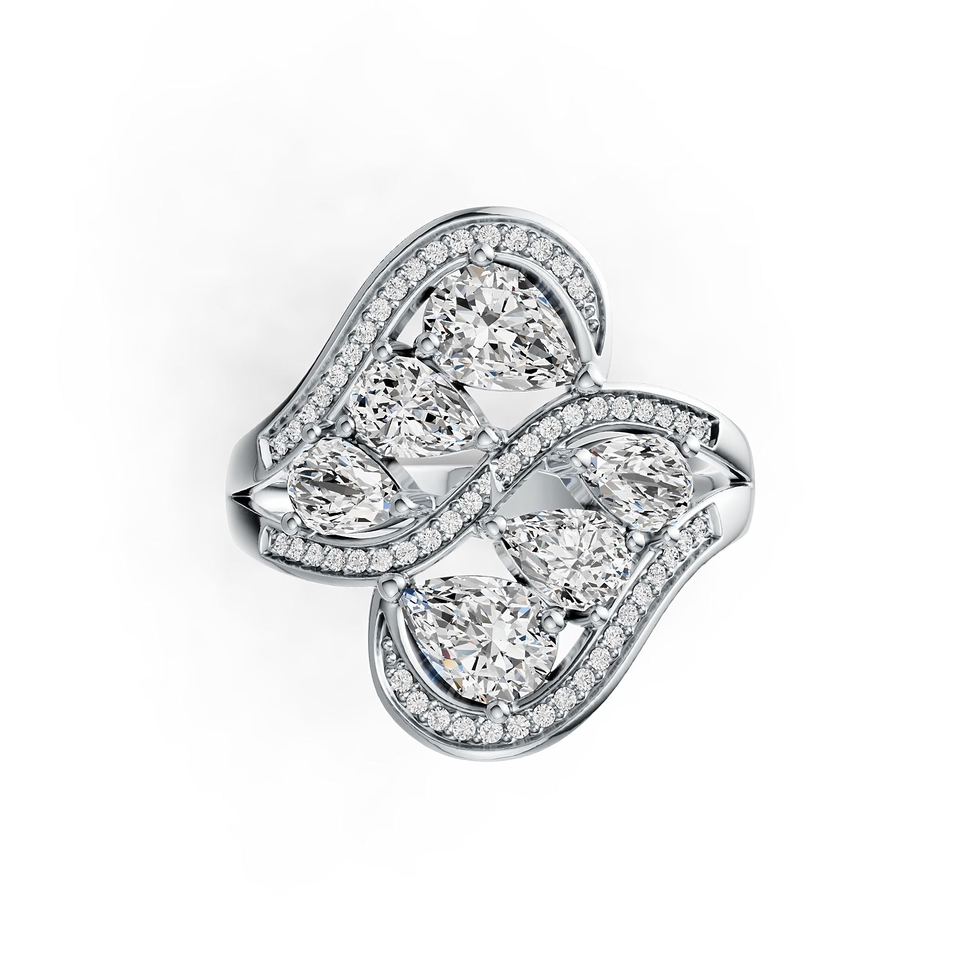 Sterling Silver Semi Mount Ring Setting Pear PE 7X5mm PE 6X4mm DHJ