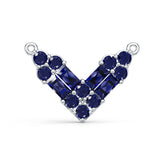 Sterling Silver Royal Blue Sapphire Pendant BG 4x2mm