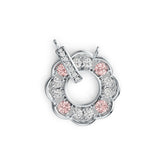 Sterling SilverPendant Setting with White Topaz or Moissanite Flower Theme Syzjewelry