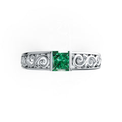 Sterling Silver Semi Mount Ring Setting Princess SQ 5.5X5.5mm DHJ