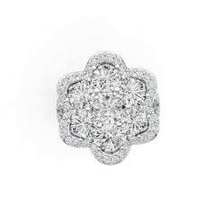 Sterling Silver Semi Mount Ring Setting Round RD 6x6mm Flower Theme DHJ