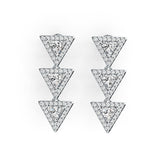 Sterling Silver Semi Mount Earrings Setting Trillion TR 5X5mm - Syzjewelry