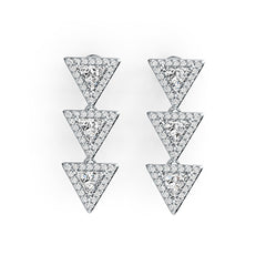 Sterling Silver Semi Mount Earrings Setting Trillion TR 5X5mm - Syzjewelry
