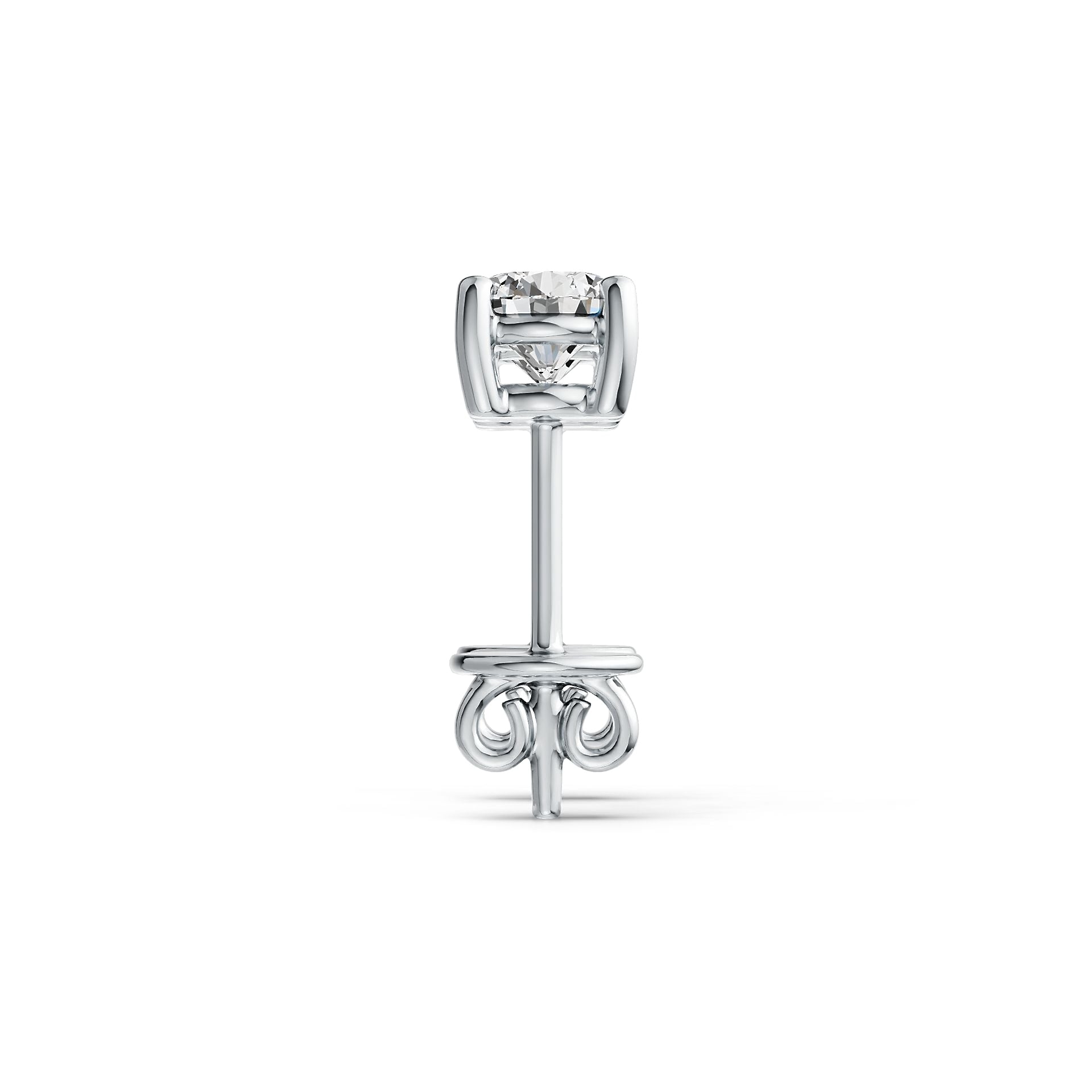 Sterling Silver Semi Mount Earrings Setting Round RD 4x4mm Stud DHJ