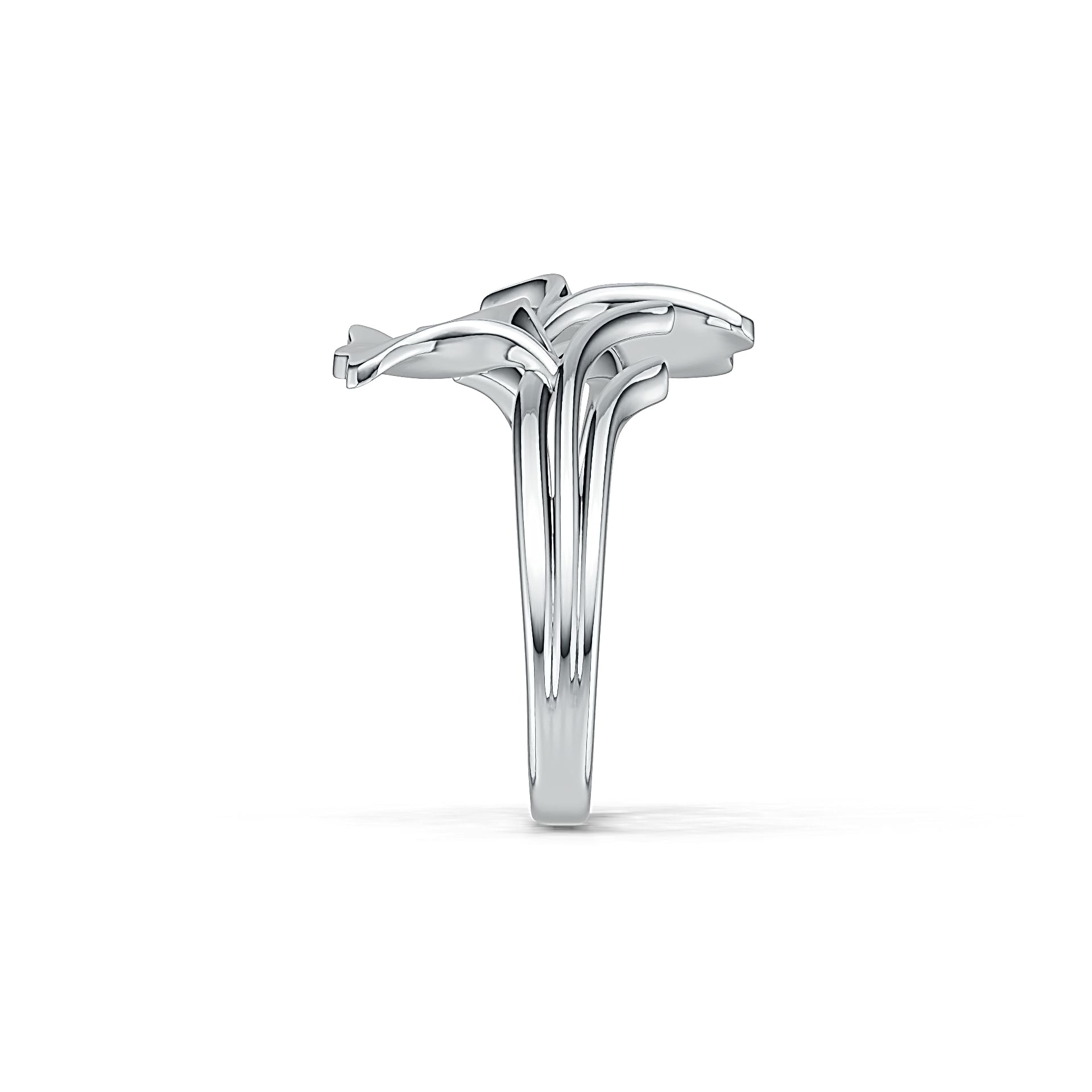 Sterling Silver Semi Mount Ring Setting Gingko Leaf Ring DHJ