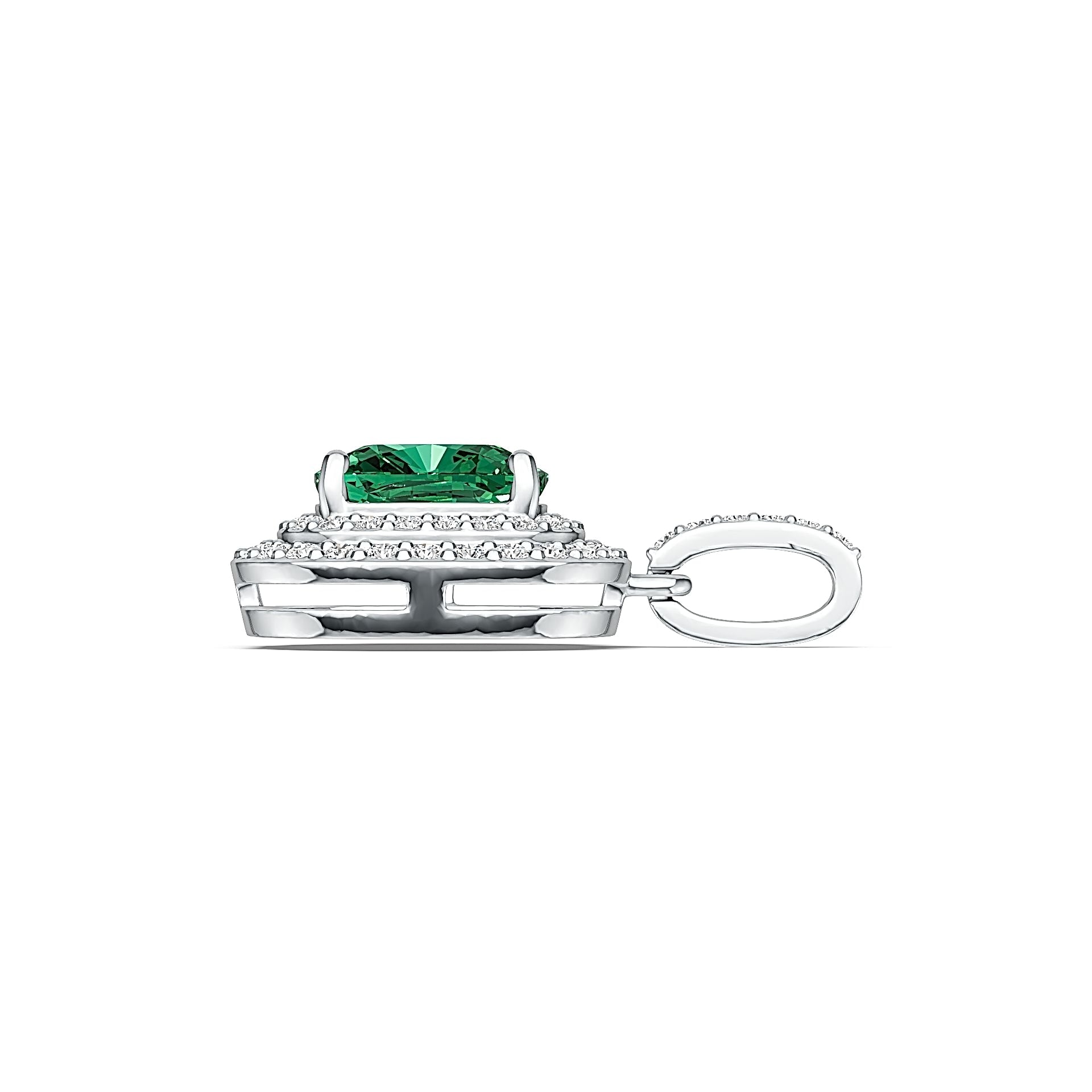 Sterling Silver Semi Mount Pendant Setting Cushion CU 8X8mm Double Halo Syzjewelry