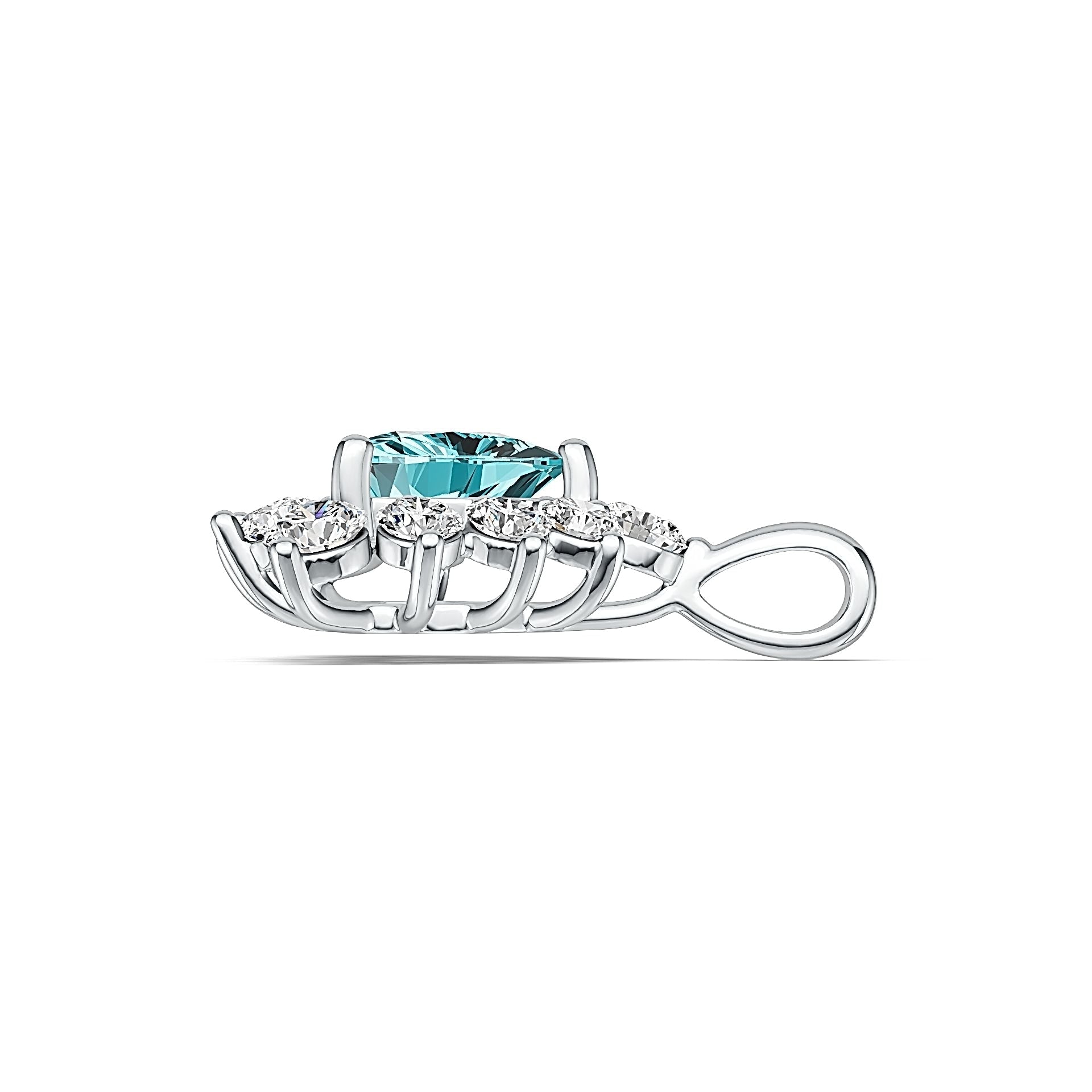 Sterling Silver Semi Mount Pendant Setting Trillion TRI 7x7mm Syzjewelry