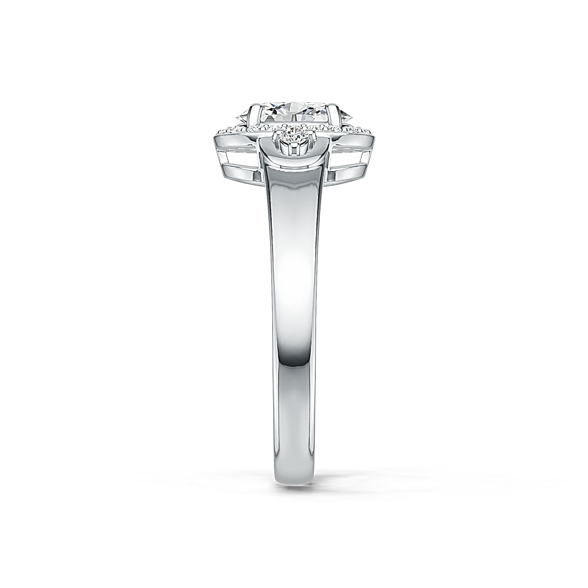 Sterling Silver Semi Mount Ring Setting Oval OV 8x6mm Halo White Topaz Syzjewelry