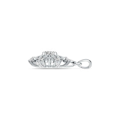 Sterling Silver Semi Mount Pendant Setting Round RD 6x6mm with White Topaz - Syzjewelry