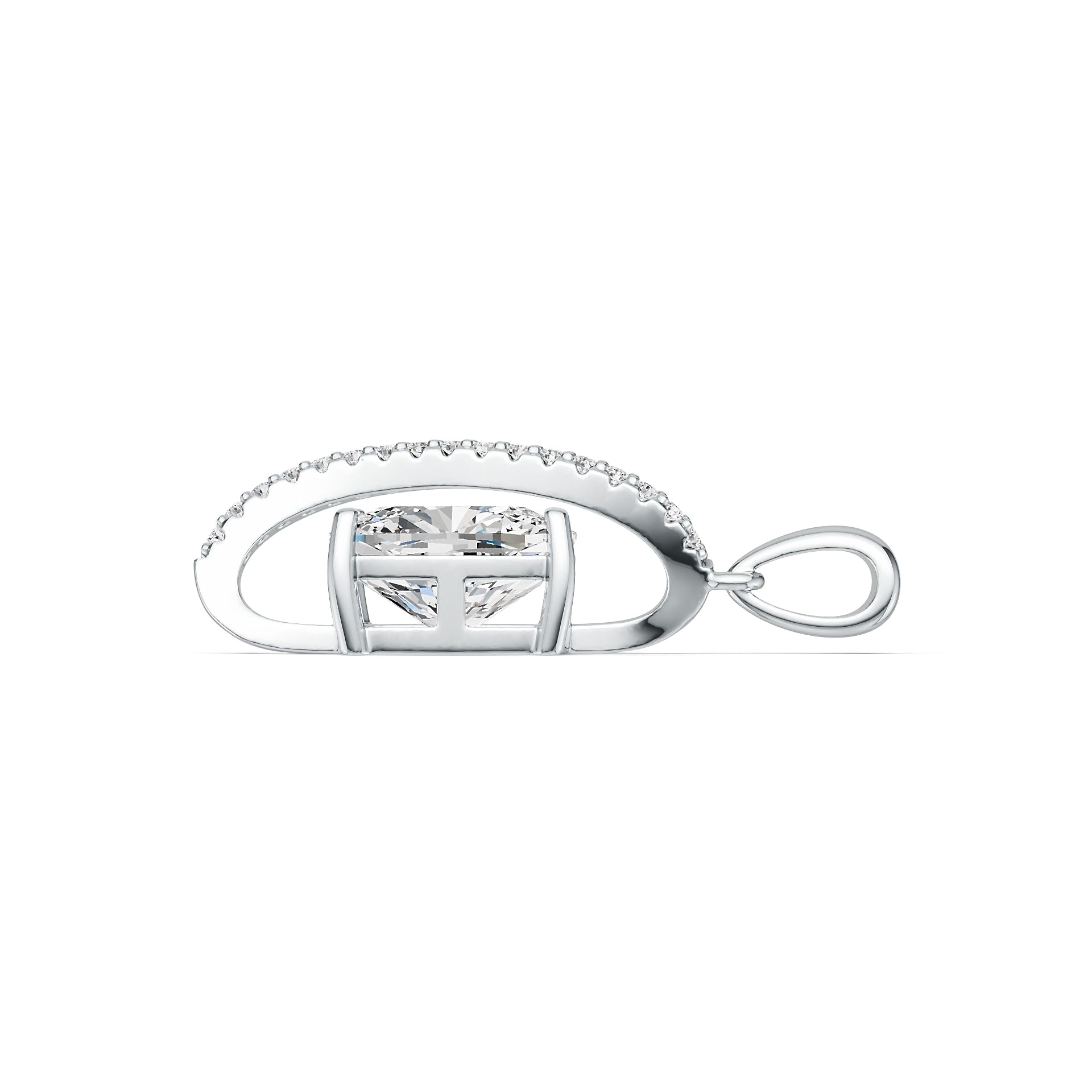 Sterling Silver Semi Mount Pendant Setting Cushion CU 10X8mm DHJ