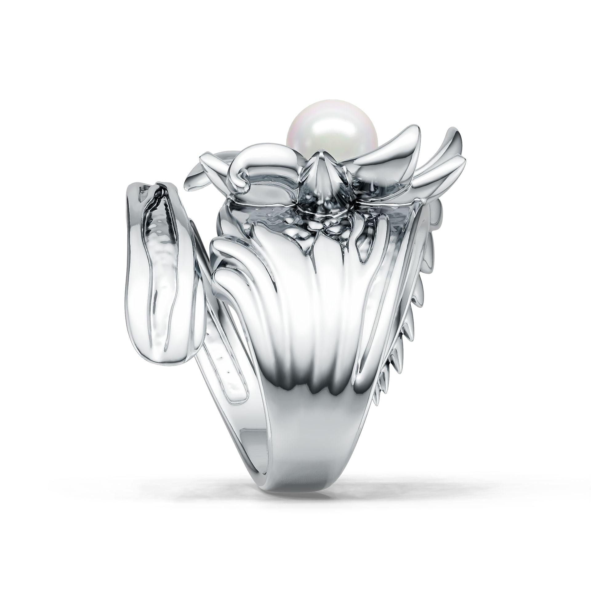 Sterling Silver Semi Mount Ring Setting Round RD 6x6-6.5mm Floral Theme DHJ