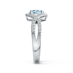 Sterling Silver Semi Mount Ring Setting Oval OV 7X5mm with White Topaz Syzjewelry