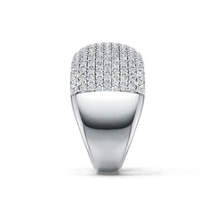 Sterling Silver Dome Pave Ring with White Topaz or Moissanite DHJ