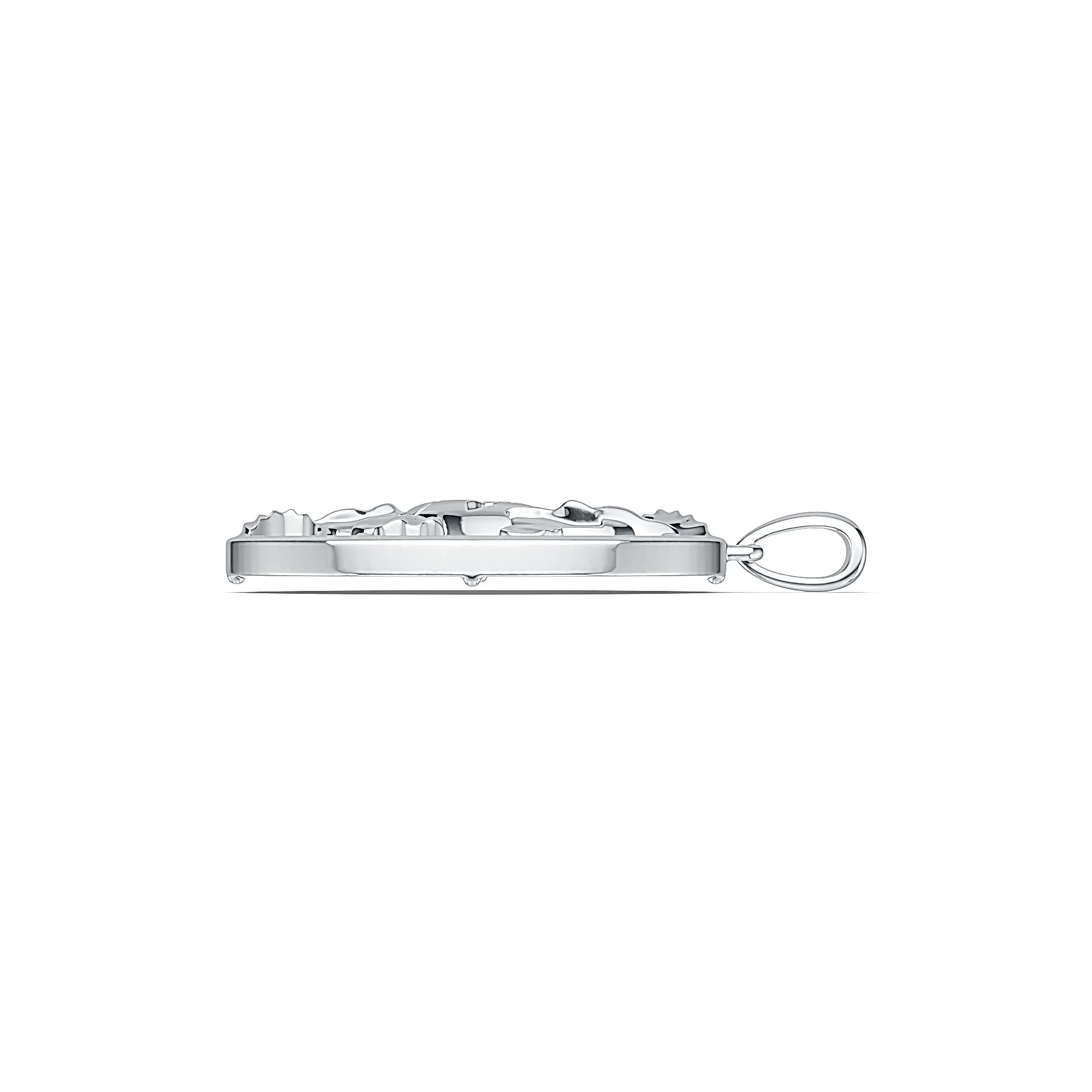 Sterling Silver Semi Mount Pendant Setting Round RD 31.5x31.5mm DHJ