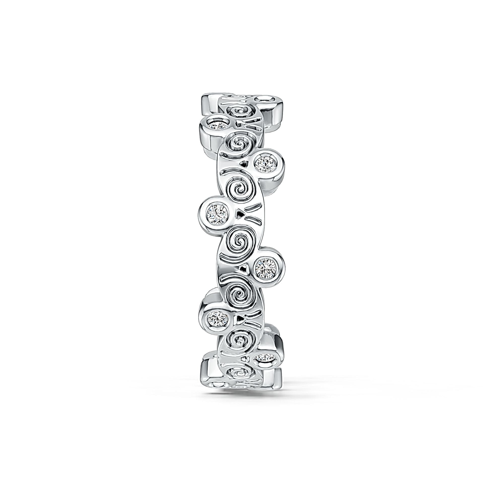 Sterling Silver Art Nouveau Ring with White Topaz or Moissanite Syzjewelry