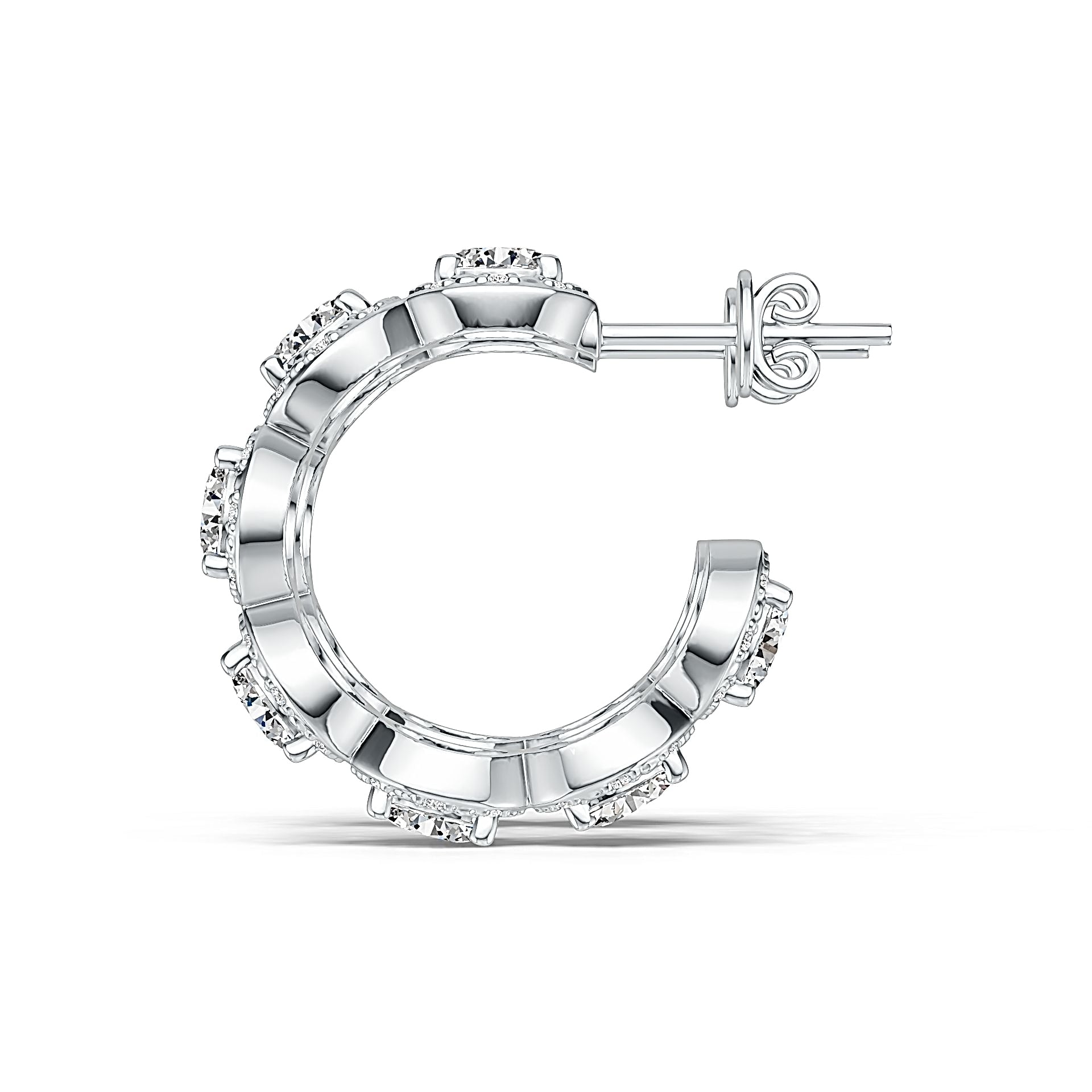 Sterling Silver Semi Mount Earrings Setting Round RD 5x5mm DHJ
