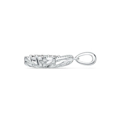 Sterling Silver Semi Mount Pendant Setting Marquise MQ 8X4mm RD 4X4mm Butterfly Theme DHJ