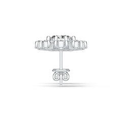 Sterling Silver Semi Mount Earrings Setting Oval OV 7X5mm with White Topaz DHJ