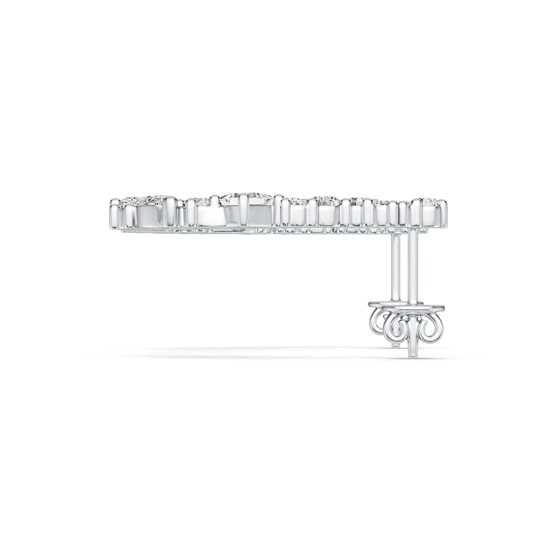 Sterling Silver Semi Mount Earrings Setting Marquise MQ 6X3mm MQ 5X2.5mm SQ 3X3mm DHJ