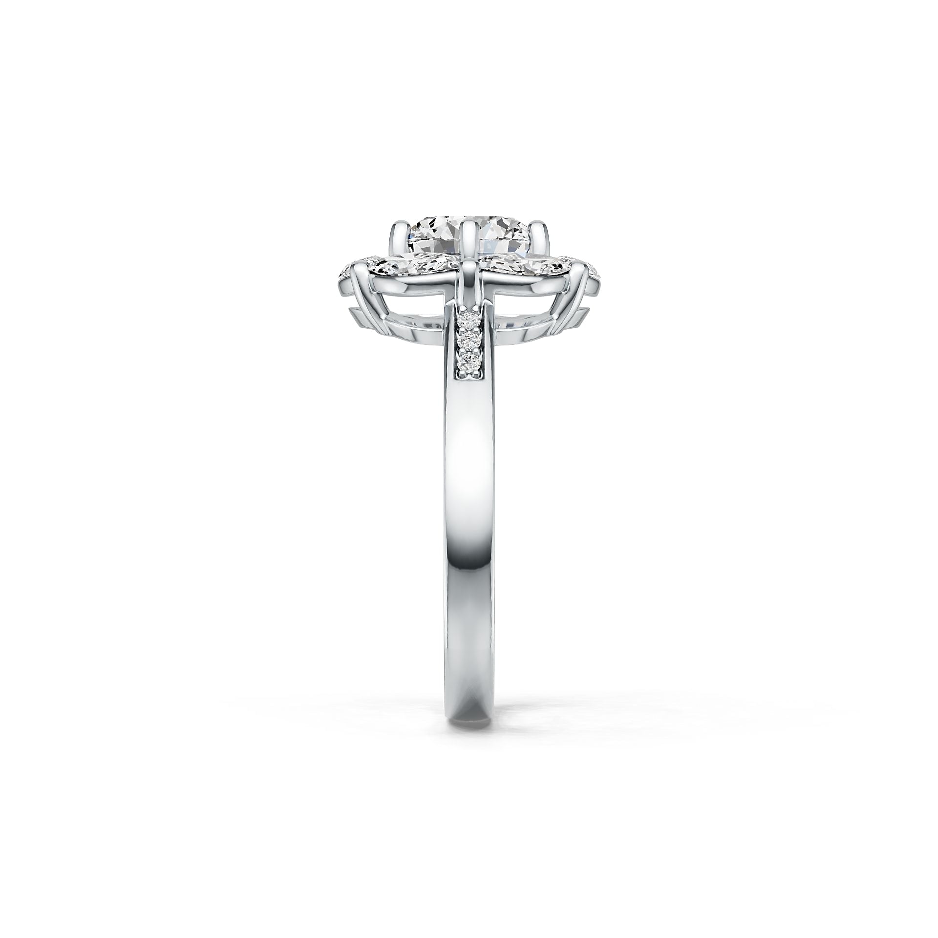 Sterling Silver Semi Mount Ring Setting Round RD 8X8mm MQ 6X3mm DHJ