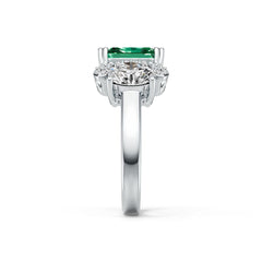 Sterling Silver Semi Mount Ring Setting Emerald OCT 10X8mm OV 8X6mm DHJ