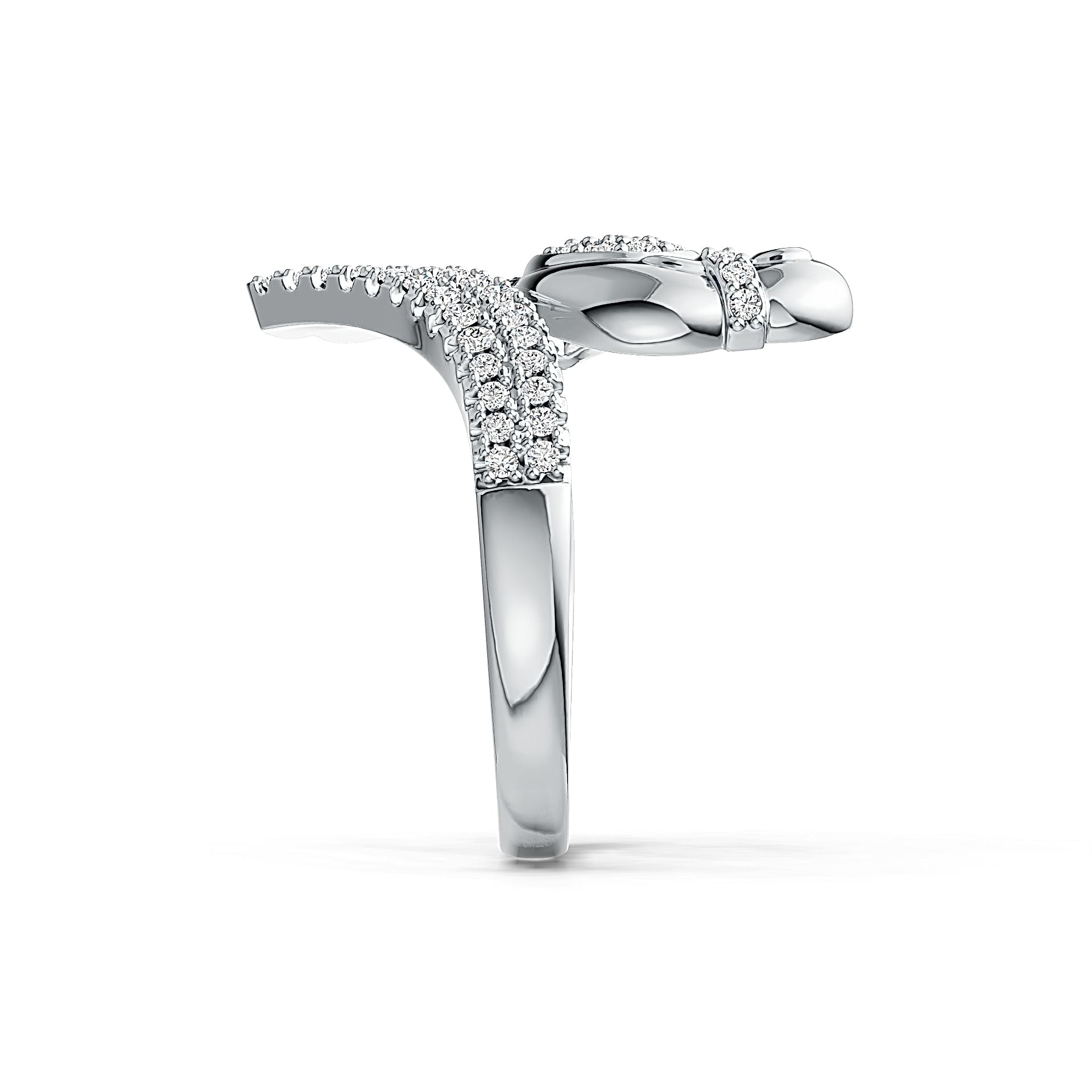 Sterling Silver Ring Parrot Theme with White Topaz or Moissanite - Syzjewelry