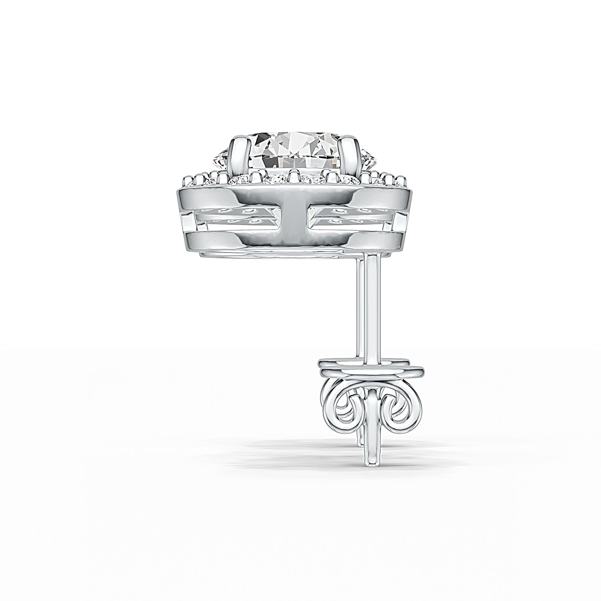 Sterling Silver Semi Mount Earrings Setting Round RD 8x8mm DHJ