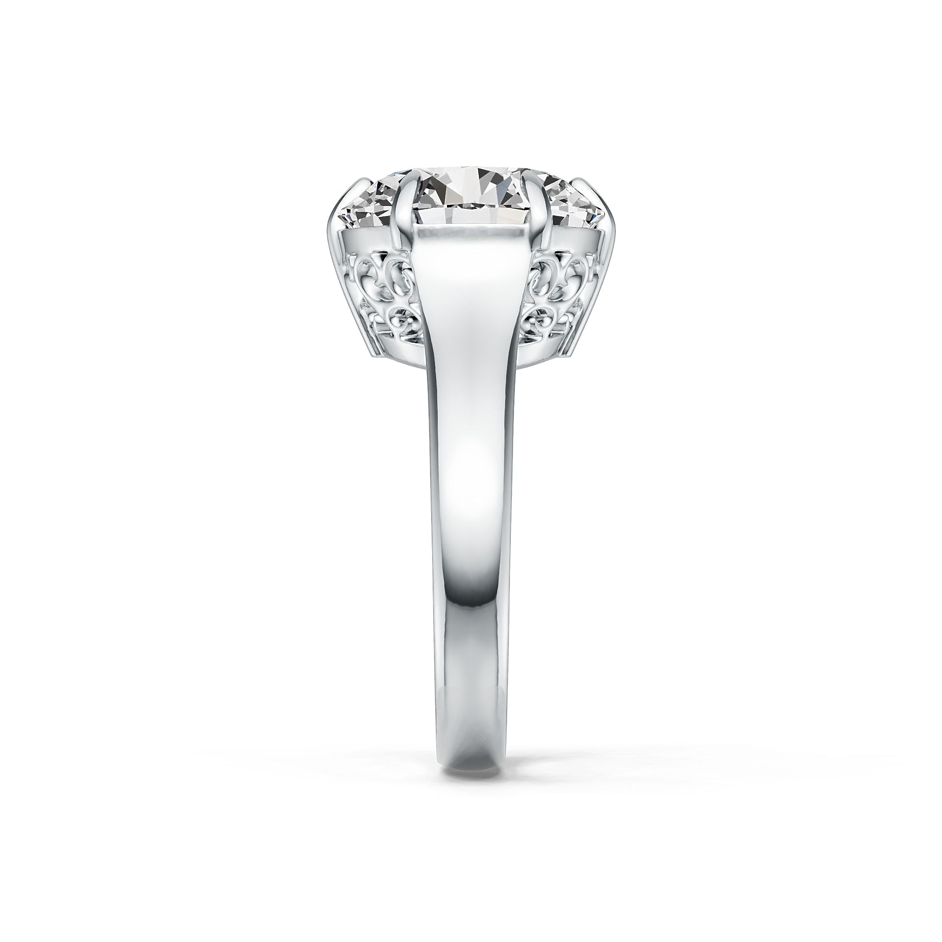 Sterling Silver Semi Mount Ring Setting Round RD 12X12mm Solitaire DHJ