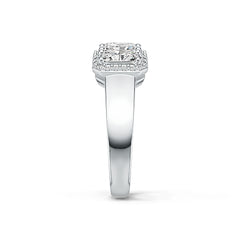 Sterling Silver Semi Mount Ring Setting Emerald OCT 5X3mm with White Topaz Syzjewelry