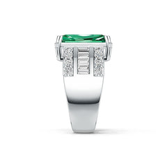 Sterling Silver Semi Mount Ring Setting Emerald OCT 16X9mm DHJ