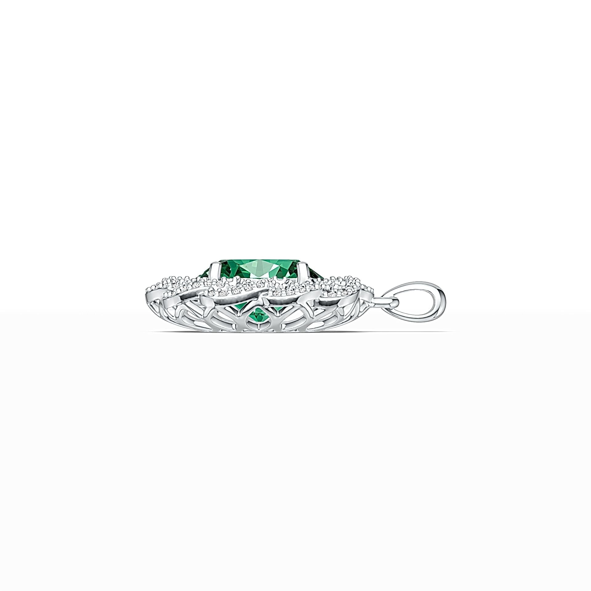 Sterling Silver Semi Mount Pendant Setting Oval OV 12X10mm DHJ