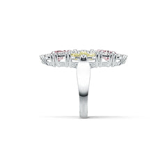 Sterling Silver Semi Mount Ring Setting Pear PE 9x6mm PE 5x3mm OV 4x3mm DHJ
