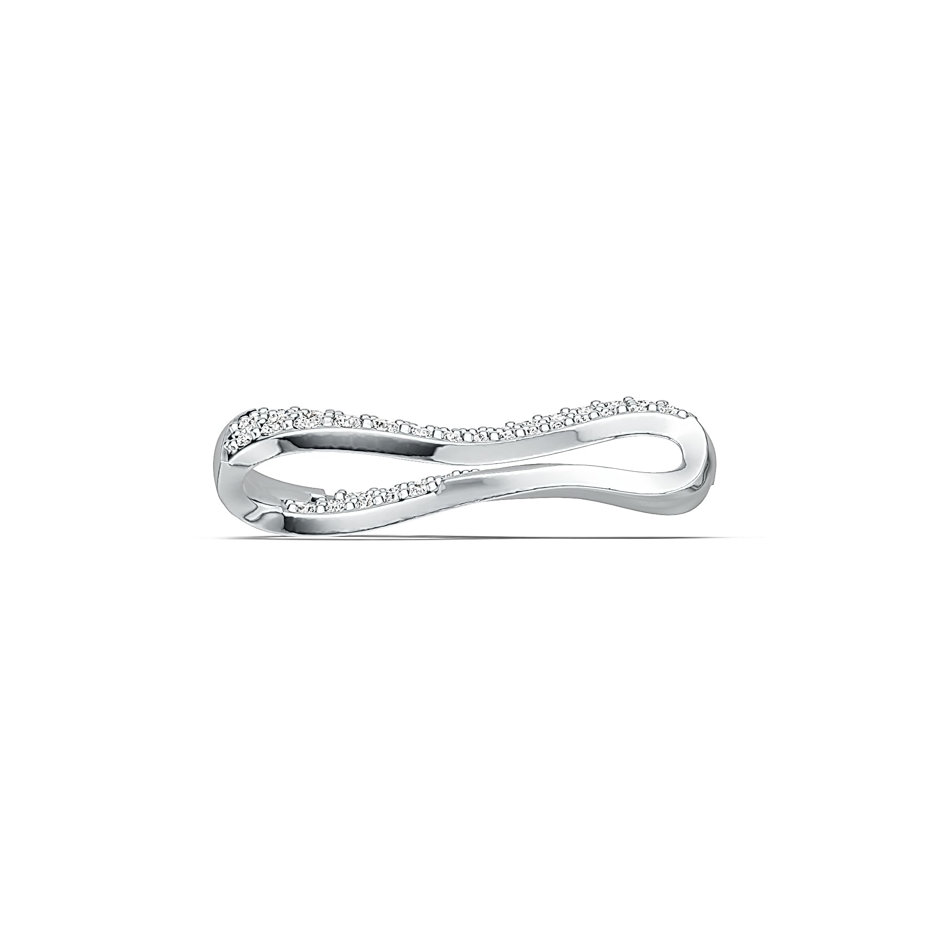 Sterling Silver Infinity Pendant with White Topaz or Moissanite DHJ