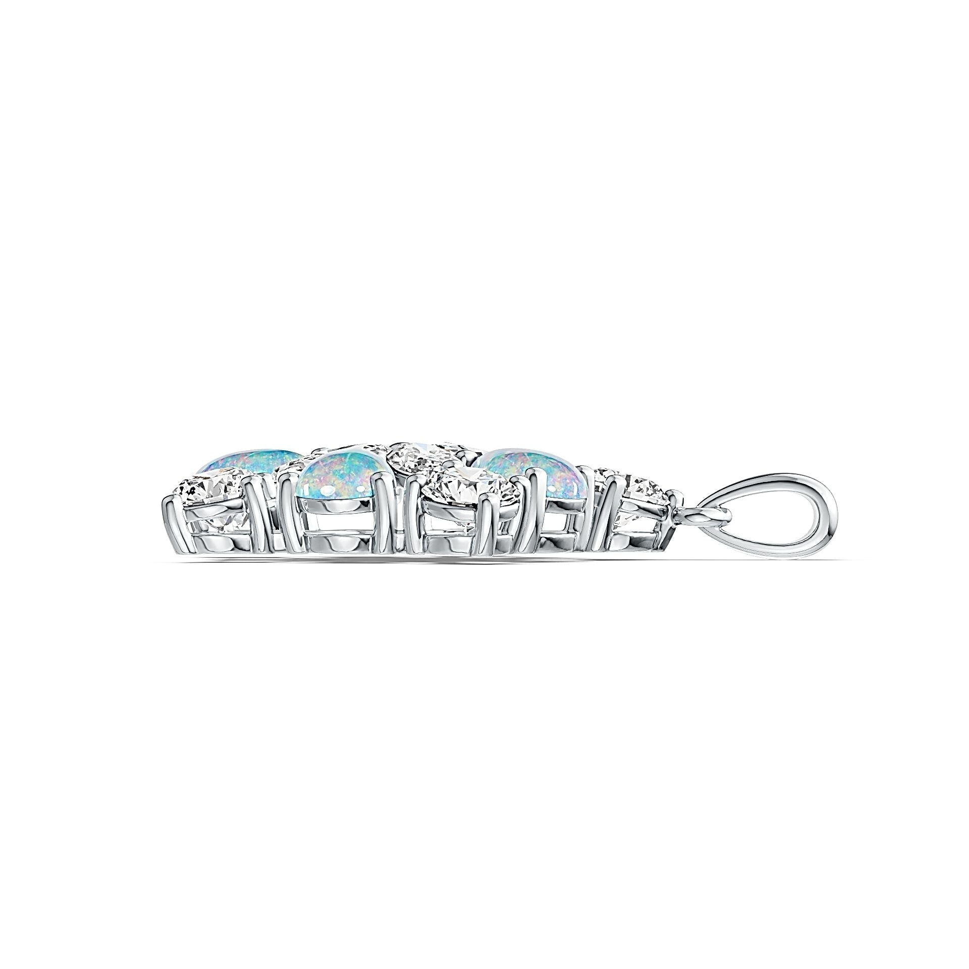 Sterling Silver Semi Mount Pendant Setting Cab Pear PE 7X5mm MQ 8X4mm RD 5X5mm - Syzjewelry