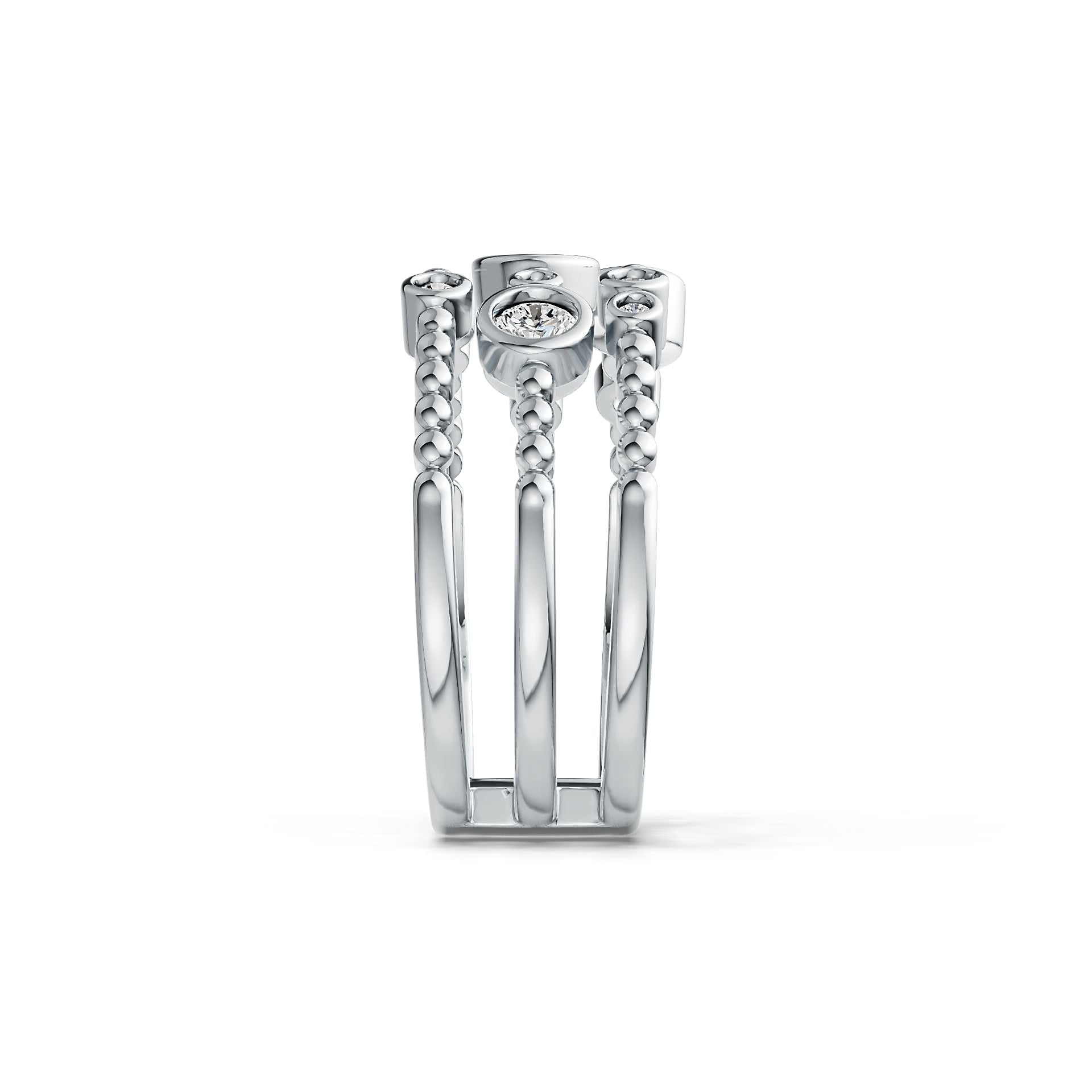Sterling Silver Semi Mount Ring Setting Round RD 4x4mm 3.5x3.5mm 2x2mm 3 Pieces Set Band Ring DHJ