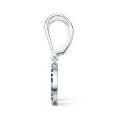 Sterling Silver Royal Blue Sapphire Cluster Dangle Earrings Baguette BG 2x1mm