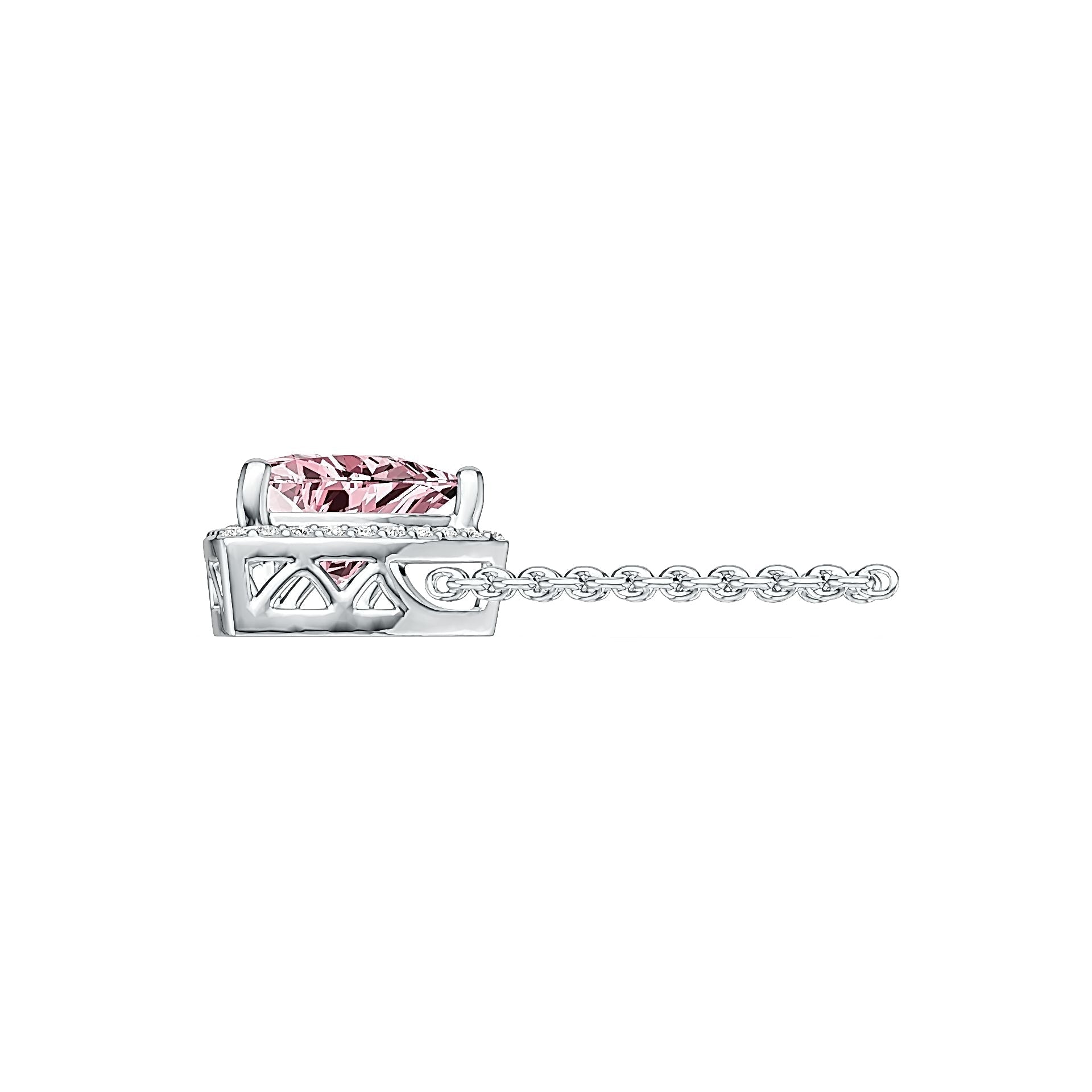 Sterling Silver Semi Mount Pendant Setting Trillion TRI 8x8mm Halo Syzjewelry