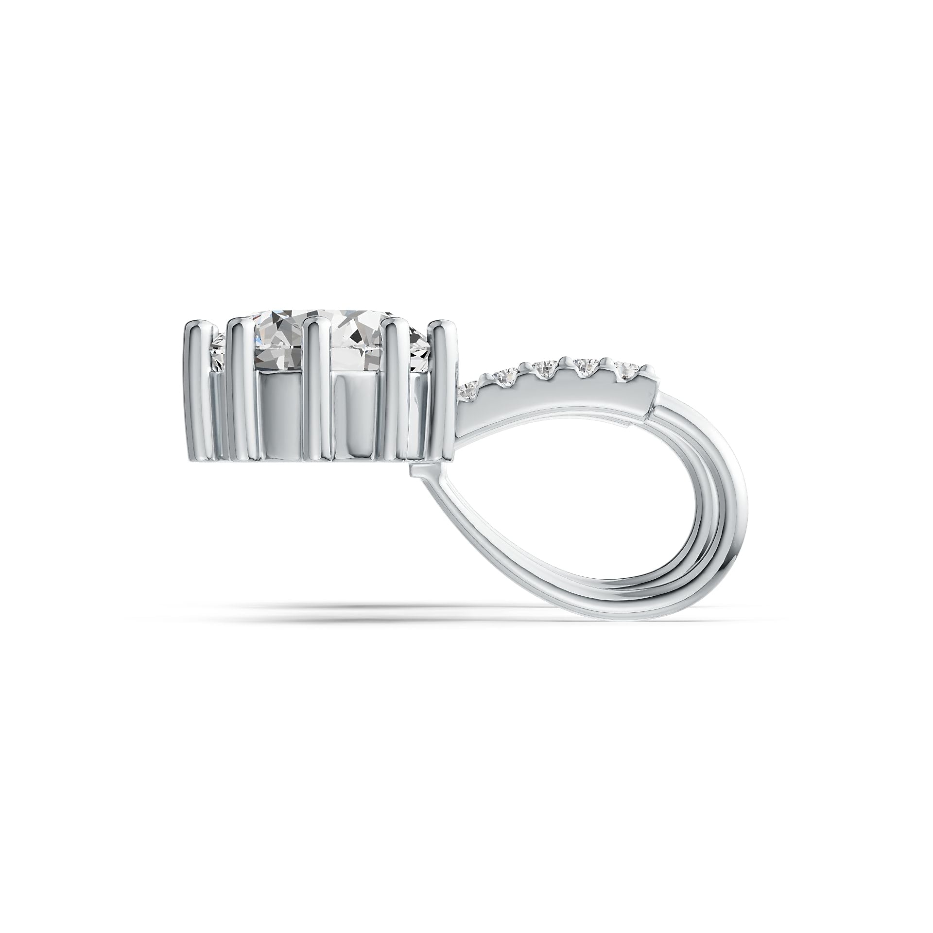 Sterling Silver Semi Mount Earrings Setting Round RD 8x8mm DHJ