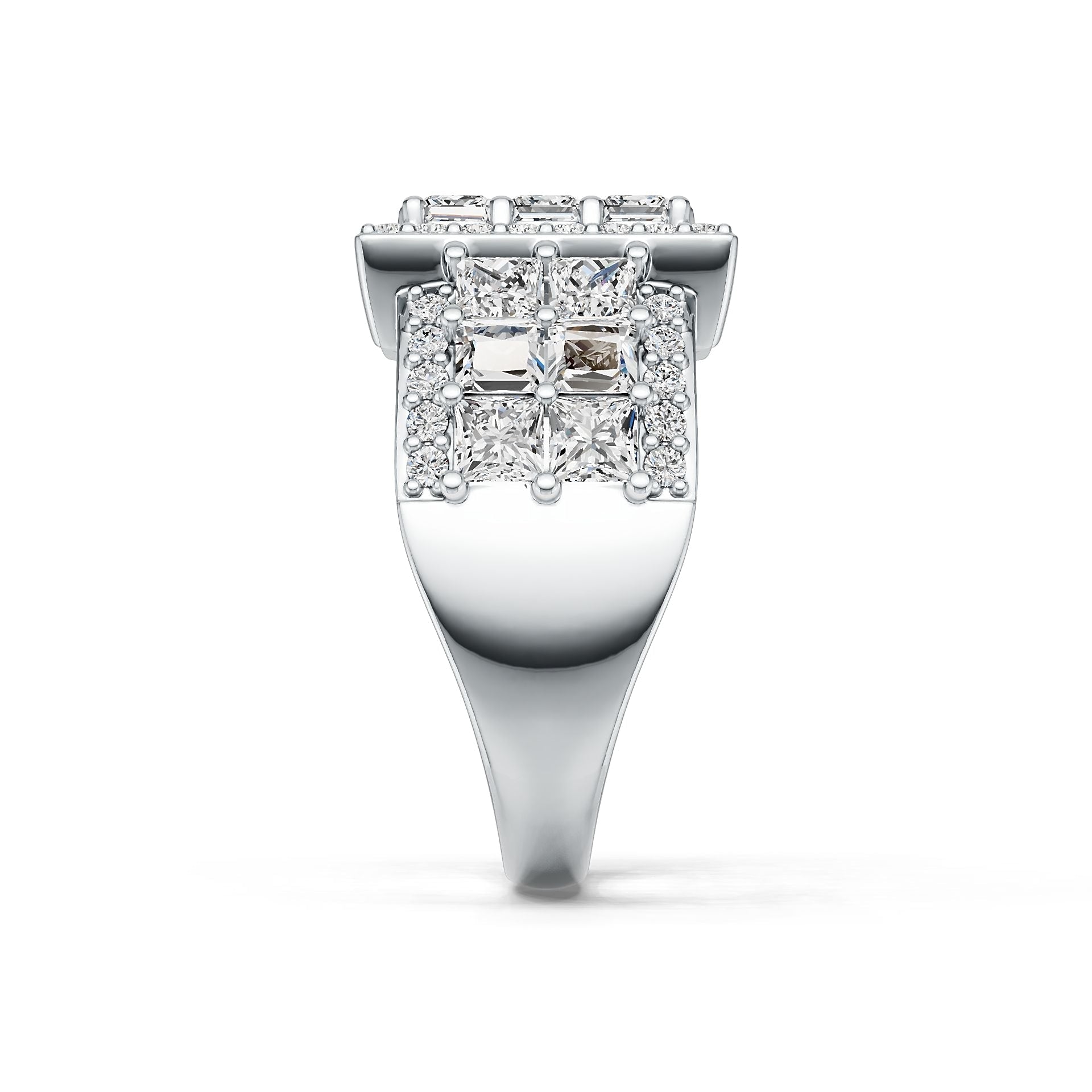 Sterling Silver Semi Mount Ring Setting Princess SQ 3X3mm DHJ