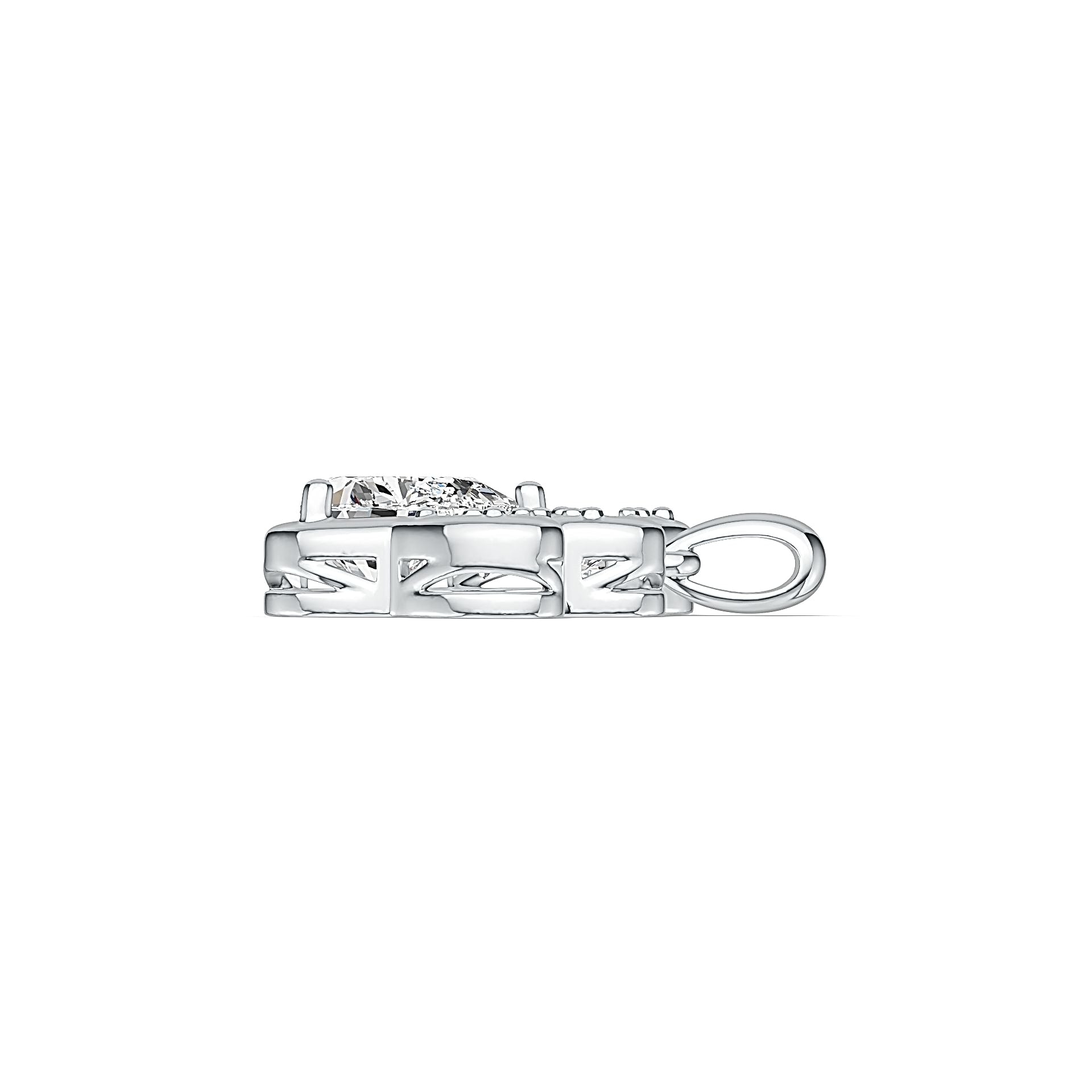 Sterling Silver Semi Mount Pendant Setting Heart HT 8X8mm OV 5X3mm OV 4X3mm - Syzjewelry